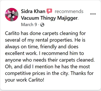 Facebook recommendation from a customer